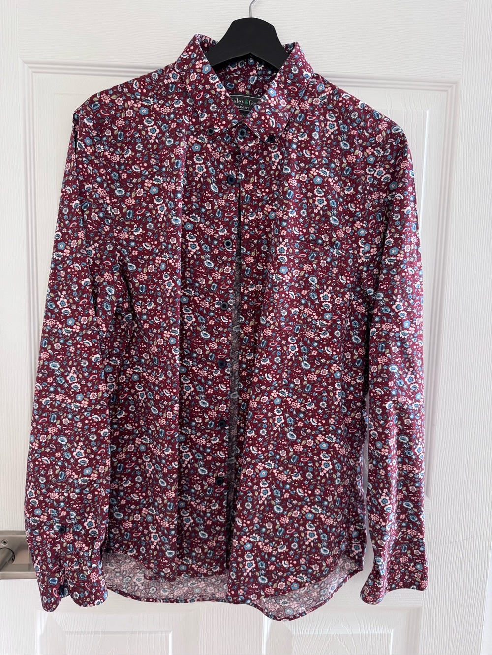 Paisley & Gray Burgundy Floral Print Dress Shirt